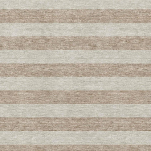 5' X 8' Beige And Taupe Striped Washable Area Rug With UV Protection