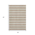 5' X 8' Beige And Taupe Striped Washable Area Rug With UV Protection