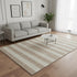 5' X 8' Beige And Taupe Striped Washable Area Rug With UV Protection