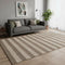 5' X 8' Coffee And Beige Striped Washable Area Rug With UV Protection
