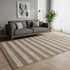 5' X 8' Coffee And Beige Striped Washable Area Rug With UV Protection