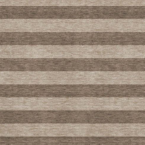 5' X 8' Coffee And Beige Striped Washable Area Rug With UV Protection