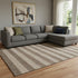 9' X 12' Coffee And Beige Striped Washable Area Rug With UV Protection