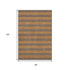 8' X 10' Chocolate And Copper Striped Washable Area Rug With UV Protection