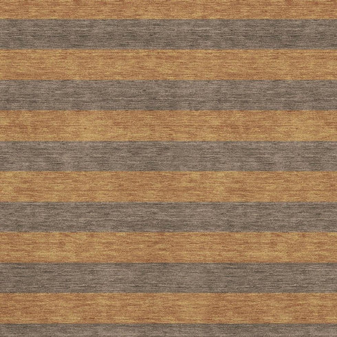 8' X 10' Chocolate And Copper Striped Washable Area Rug With UV Protection