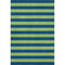 5' X 8' Navy Blue And Green Striped Washable Area Rug With UV Protection