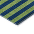 5' X 8' Navy Blue And Green Striped Washable Area Rug With UV Protection