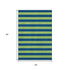 5' X 8' Navy Blue And Green Striped Washable Area Rug With UV Protection