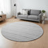 8' Silver And Gray Striped Washable Round Rug With UV Protection