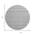 8' Silver And Gray Striped Washable Round Rug With UV Protection
