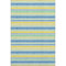 8' X 10' Yellow And Blue Striped Washable Area Rug With UV Protection
