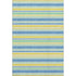 8' X 10' Yellow And Blue Striped Washable Area Rug With UV Protection