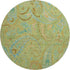 9' X 12' Fern Green And Blue Paisley Washable Area Rug With UV Protection