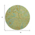 9' X 12' Fern Green And Blue Paisley Washable Area Rug With UV Protection