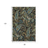 9' X 12' Black Blue And Green Paisley Washable Area Rug With UV Protection