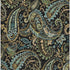 9' X 12' Black Blue And Green Paisley Washable Area Rug With UV Protection