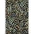 9' X 12' Black Blue And Green Paisley Washable Area Rug With UV Protection