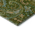 9' X 12' Green And Blue Paisley Distressed Washable Area Rug With UV Protection