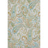 9' X 12' Ivory Blue And Green Paisley Distressed Washable Area Rug With UV Protection