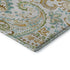 9' X 12' Ivory Blue And Green Paisley Distressed Washable Area Rug With UV Protection