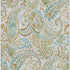 9' X 12' Ivory Blue And Green Paisley Distressed Washable Area Rug With UV Protection