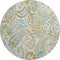 9' X 12' Ivory Blue And Green Paisley Distressed Washable Area Rug With UV Protection