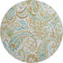 9' X 12' Ivory Blue And Green Paisley Distressed Washable Area Rug With UV Protection