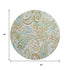 9' X 12' Ivory Blue And Green Paisley Distressed Washable Area Rug With UV Protection