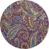 9' X 12' Purple Green And Blue Paisley Washable Area Rug With UV Protection