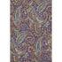 9' X 12' Purple Green And Blue Paisley Washable Area Rug With UV Protection