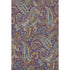 9' X 12' Purple Green And Blue Paisley Washable Area Rug With UV Protection