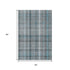 9' X 12' Teal And Ivory Plaid Washable Area Rug With UV Protection