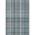 9' X 12' Teal And Ivory Plaid Washable Area Rug With UV Protection