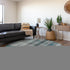 9' X 12' Teal And Ivory Plaid Washable Area Rug With UV Protection