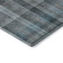 9' X 12' Teal And Ivory Plaid Washable Area Rug With UV Protection
