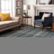 9' X 12' Teal And Ivory Plaid Washable Area Rug With UV Protection
