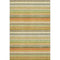 5' X 8' Fern Green Orange And Beige Striped Washable Area Rug With UV Protection