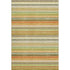 5' X 8' Fern Green Orange And Beige Striped Washable Area Rug With UV Protection