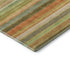 5' X 8' Fern Green Orange And Beige Striped Washable Area Rug With UV Protection