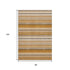8' X 10' Rust Gray And Ivory Striped Washable Area Rug With UV Protection