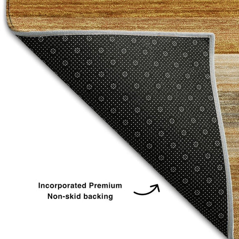 8' X 10' Rust Gray And Ivory Striped Washable Area Rug With UV Protection