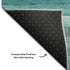 8' Teal Gray And Ivory Striped Washable Round Rug With UV Protection