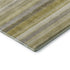 8' Wheat Gray And Ivory Striped Washable Round Rug With UV Protection