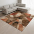 8' X 10' Chocolate Beige And Copper Abstract Washable Area Rug With UV Protection