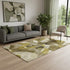 5' X 8' Coffee Gold And Ivory Abstract Washable Area Rug With UV Protection