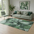5' X 8' Fern Green Gray And Ivory Abstract Washable Area Rug With UV Protection