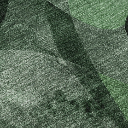 5' X 8' Fern Green Gray And Ivory Abstract Washable Area Rug With UV Protection