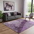 5' X 8' Purple And Ivory Abstract Washable Area Rug With UV Protection