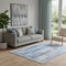 5' X 8' Blue And Ivory Abstract Washable Area Rug With UV Protection