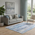 5' X 8' Blue And Ivory Abstract Washable Area Rug With UV Protection